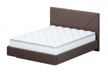 Спальная кровать №2 (универсальная 1,6х2,0) серия №2, венге/венге ткань/лайн венге ткань в Красноярске