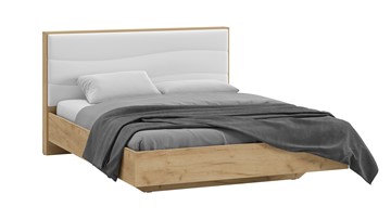 Кровать спальная Миранда тип 1 (Дуб крафт золотой/Белый глянец) в Норильске