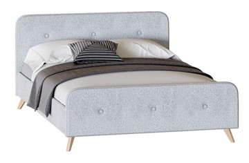 Кровать двуспальная Сиерра 1600 (с подъемным механизмом и коробом) Аура серый в Норильске