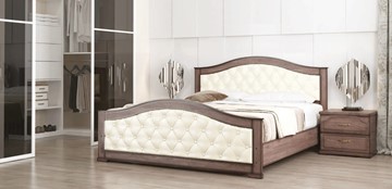 Кровать двуспальная СВ-Стиль Стиль 1, 160х190, кожзам, с основанием в Норильске