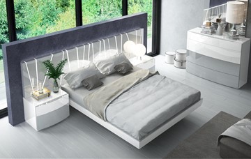 Кровать полутороспальная 606 VANESSA со светодиодной подсветкой (160х200) в Норильске
