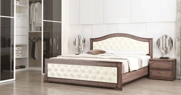 Спальная кровать СВ-Стиль Стиль 3, 160х190, кожзам, с основанием в Норильске