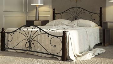 Кровать спальная Фортуна 1, 1600, черный/шоколад в Норильске