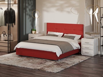 Кровать 2-спальная Proson Neo 160х200, Велюр (Forest 13 Красный) в Норильске