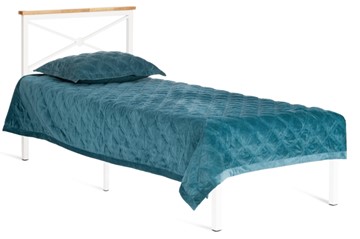 Спальная кровать Iris (mod.9311) дерево гевея/металл, 90*200 см (Single bed), Белый (White) в Норильске