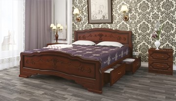 Кровать с выкатными ящиками Карина-6 (Орех) 180х200 в Красноярске