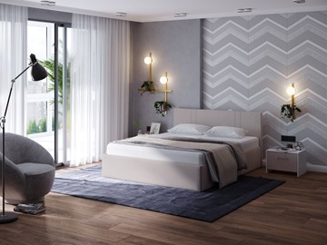 Кровать в спальню Helix Plus 140х200, Велюр (Ultra Суфле) в Норильске