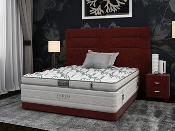 Спальная кровать Modern Compact/Ваsement 160х200, Микровелюр (Manhattan Гранатовый) в Норильске