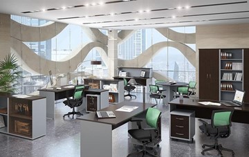 Набор мебели в офис IMAGO четыре рабочих места, стол для переговоров в Норильске