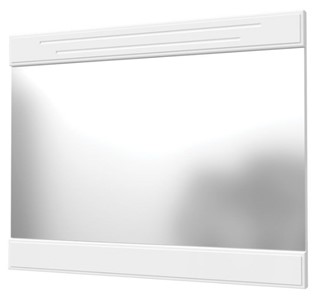 Настенное зеркало Олимп с декоративными планками (белый) в Норильске