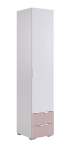 Шкаф однодверный Зефир 107.01 (белое дерево/пудра розовая (эмаль)) в Норильске