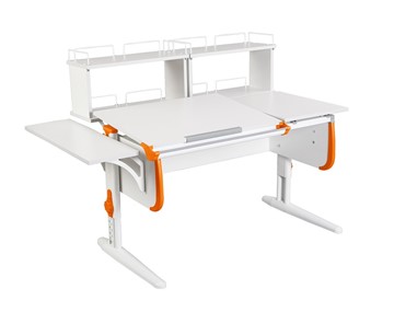 Детский стол-трансформер 1/75-40 (СУТ.25) + Polka_b 1/550 + Polka_zz 1/600 (2 шт.) белый/белый/Оранжевый в Норильске
