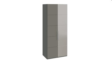 Шкаф распашной Наоми с 1 зеркальной правой дверью, цвет Фон серый, Джут СМ-208.07.04 R в Норильске