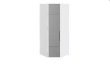 Угловой шкаф Наоми с зеркальной левой дверью, цвет Белый глянец СМ-208.07.07 L в Норильске