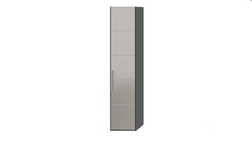 Шкаф распашной Наоми с зеркальной дверью правый, цвет Фон серый, Джут  СМ-208.07.02 R в Норильске