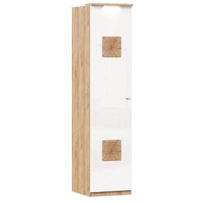 Шкаф одностворчатый с декор. накладками Фиджи 659.225, белый в Норильске