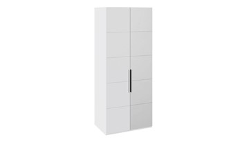 Распашной шкаф Наоми с 1 зеркальной правой дверью, цвет Белый глянец СМ-208.07.04 R в Норильске