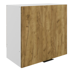 Кухонный навесной шкаф Стоун L600 Н566 (1 дв. гл.) (белый/акация светлая) в Норильске