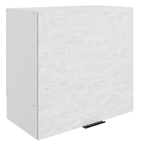 Шкаф на кухню Стоун L600 Н566 (1 дв. гл.) (белый/белая скала) в Норильске