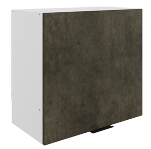 Навесной кухонный шкаф Стоун L600 Н566 (1 дв. гл.) (белый/камень темно-серый) в Норильске