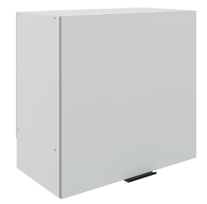 Кухонный навесной шкаф Стоун L600 Н566 (1 дв. гл.) (белый/лайт грей софттач) в Норильске