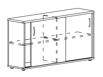 Шкаф-купе низкий Albero, для 2-х столов 60 (124,4х36,4х75,6) в Норильске
