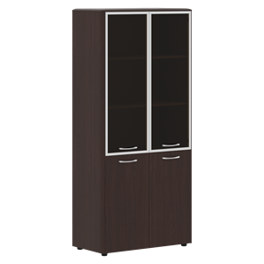 Шкаф комбинированный с дверьми в алюминиевой рамке DIONI Венге DHC 85.7  (850х430х1930) в Норильске