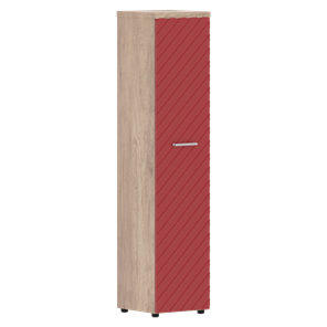 Шкаф-стеллаж TORR LUX TLHC 42.1 колонка с глухой дверью и топом 435х452х1958 Дуб Каньон/ Красный в Красноярске