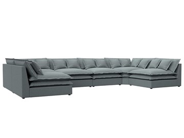 Большой П-образный диван Лига-040, Амур серый (рогожка) в Норильске