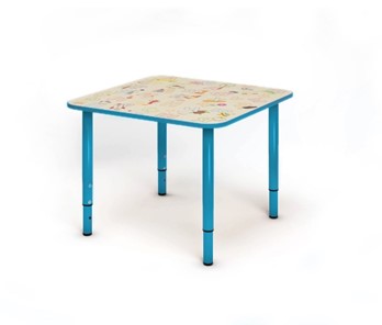 Детский регулируемый столик Азбука квадратный СДО-4 Синий в Норильске