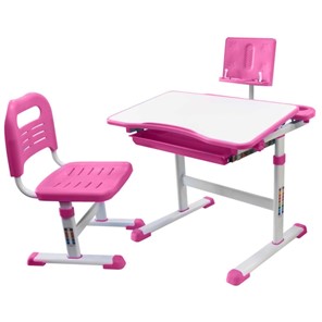 Детский стол-трансформер Rifforma с подставкой и стулом, Holto SET-17A, Розовый в Норильске