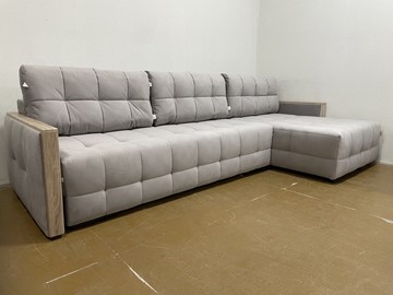 Угловой диван с оттоманкой Татьяна 4 Декор дуб Карат 17 велюр в Норильске