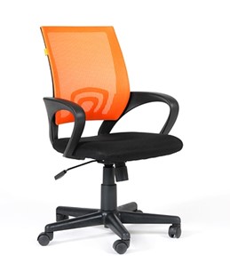 Кресло компьютерное CHAIRMAN 696 black Сетчатый акрил DW66 оранжевый в Норильске