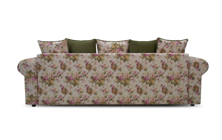 Прямой диван Ameli (Arcadia rose+shaggy green+glance bone) в Норильске - изображение 2