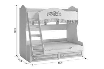 Детская двухъярусная кровать Алиса (1974х1404х1765) в Норильске - предосмотр 4