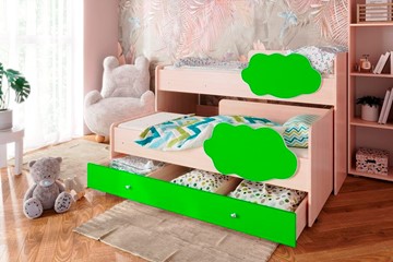 Детская двухъярусная кровать Соник 1.6 с ящиком, Лайм в Красноярске