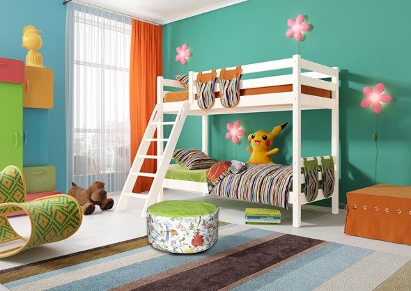 Двухъярусная детская кровать Соня, Вариант 10 Белый в Красноярске - изображение