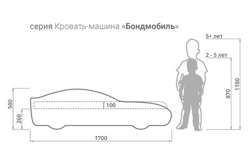 Детская кровать-машина Бондимобиль белый в Красноярске - предосмотр 5