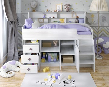 Детская кровать-чердак Малыш-5, цвет Винтерберг в Норильске - предосмотр 3