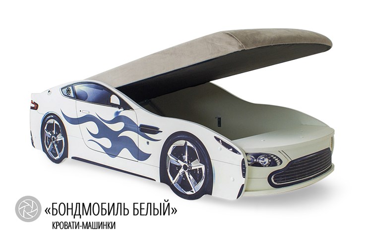 Детская кровать-машина Бондимобиль белый в Красноярске - изображение 1