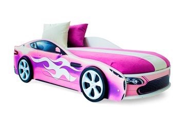 Кровать-машина детская Бондимобиль розовый в Красноярске - предосмотр