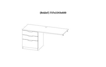 Кровать детская с письменным столом и шкафом POLINI Kids Simple Белый / Бетон в Норильске - предосмотр 9