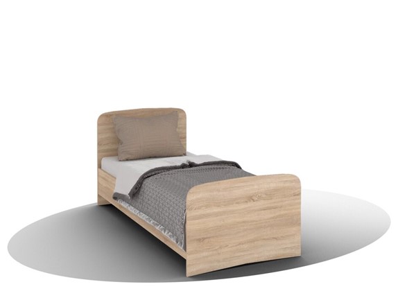 Кровать детская  ВЕГА Кровать Кр-08 900 с плоским основанием (Сонома) в Норильске - изображение