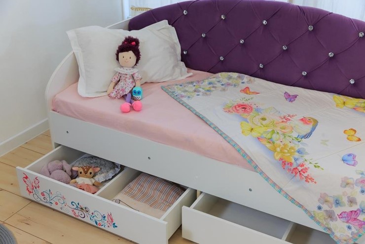 Кровать детская односпальная Эльза без бортика, Фиолетовый (латы) в Красноярске - изображение 6