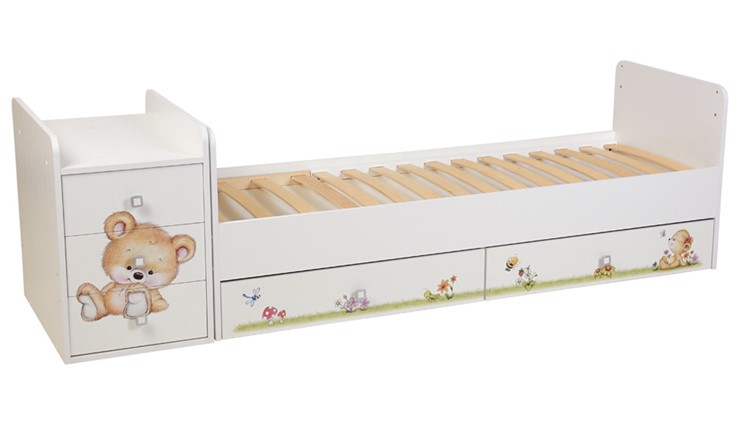 Кровать детская Фея 1100 Медвежонок Белый в Норильске - изображение 2