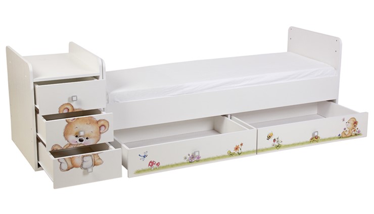 Кровать детская Фея 1100 Медвежонок Белый в Норильске - изображение 3