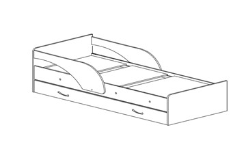 Детская кровать с ящиками Максимка, цвет Млечный дуб в Норильске - предосмотр 1