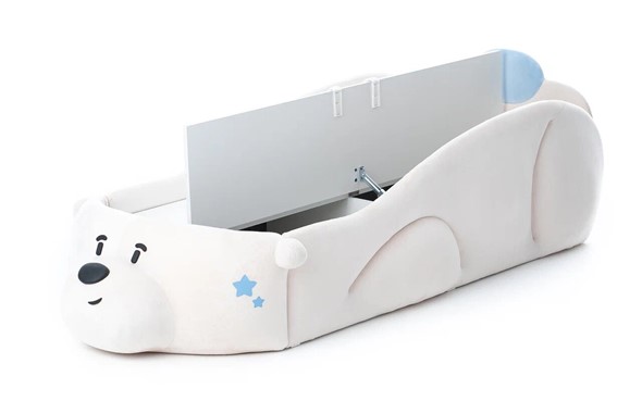 Детская кровать Мишка Pasha с ящиком, белый в Норильске - изображение