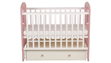 Кровать детская Polini kids Simple 328, белый-розовый в Норильске