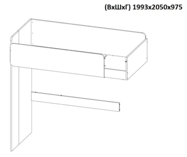Кровать 2-х ярусная с письменным столом и шкафом POLINI Kids Simple Белый / Серый в Норильске - изображение 8